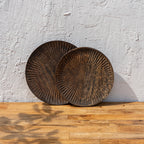 Small and medium Terrain wooden platters displayed together