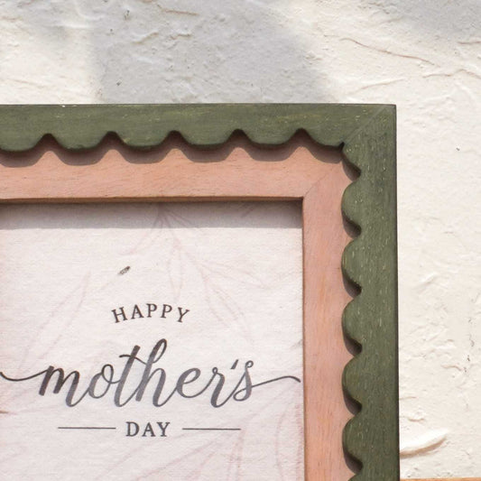 Wavy Wooden Photo Frame | Olive |4x6 Inch