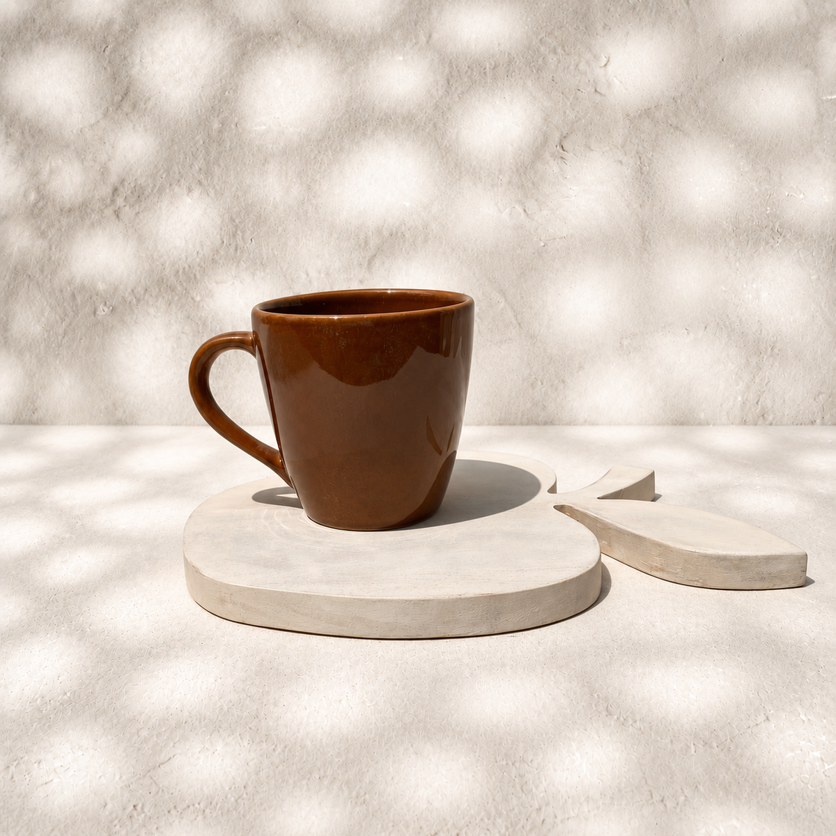 Whitewashed Orchard Apple Trivet, Apple-Shaped Wooden Trivet