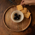 Wooden Chip & Dip Platter, Natural Wood Snack Serving Platter, Chips & Dip Serving Board