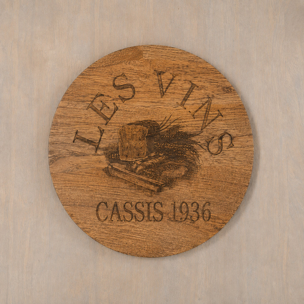 Bread & Wine wooden serving board top view