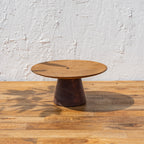 Glide wooden cake stand side view