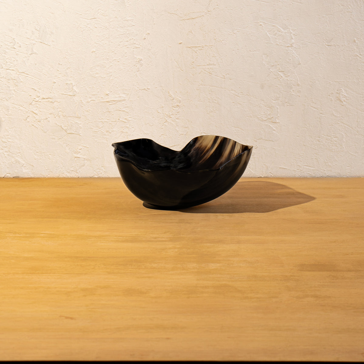 Front view of the empty fluted resin serving bowl