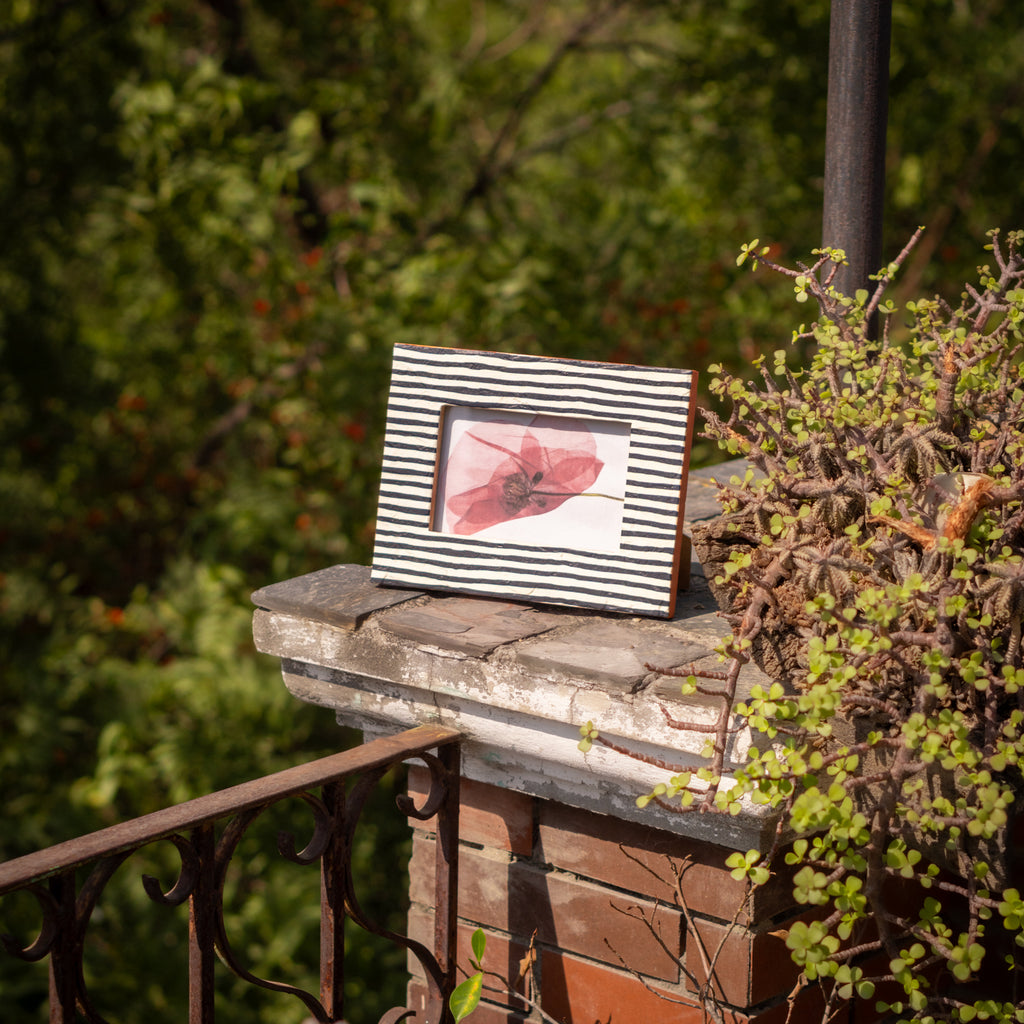 Striped Photo Frame, Wooden Photo frame for Table
