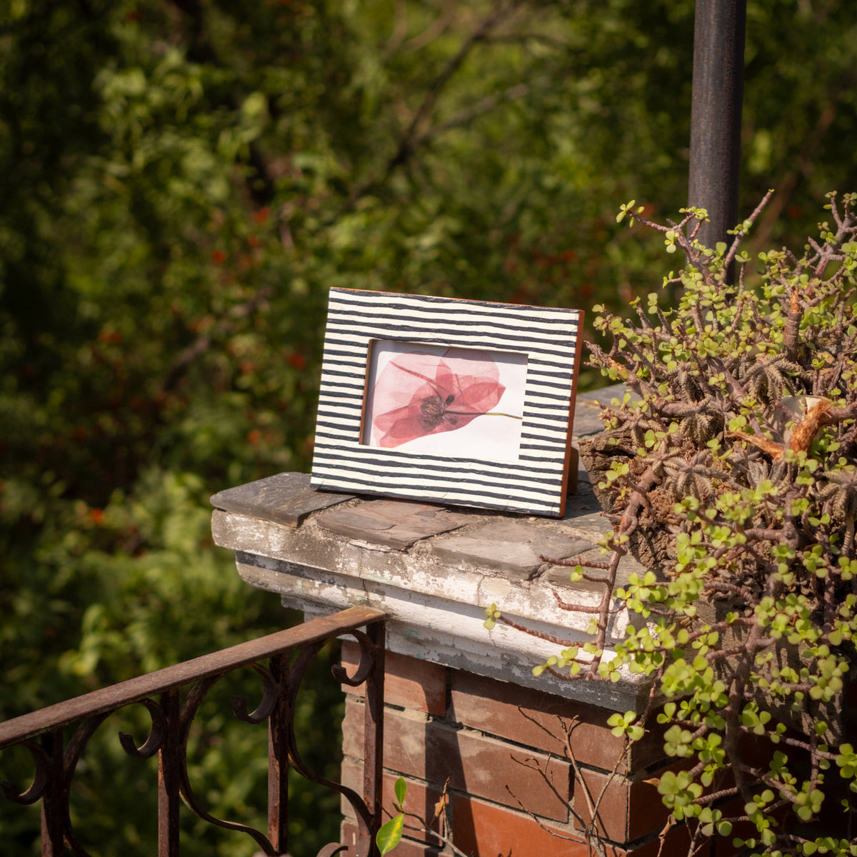 Striped Photo Frame, Wooden Photo frame for Table