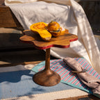 Wavy Wooden Cake Stand, Natural Wood Cake Display Stand, Dessert Stand, 10.5 x 10.5 x 9.5 Inch