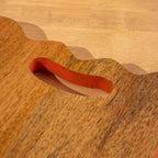 Close-up of the carved edge of the Wavy wooden platter