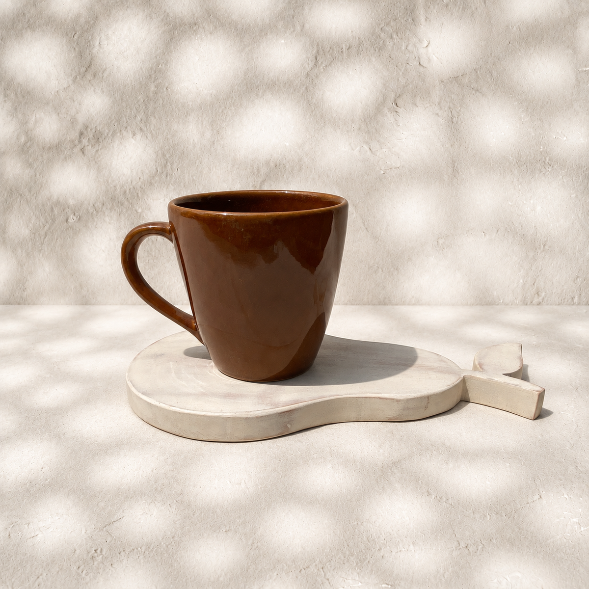 Whitewashed Orchard Pear Trivet, Pear-Shaped Wooden Trivet